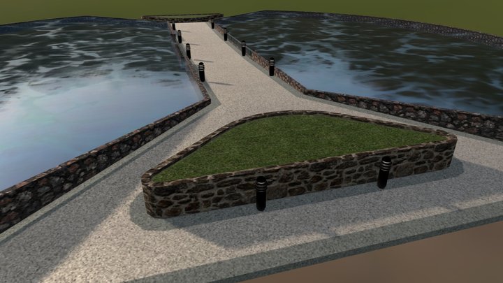 Fountain Park Path 3D Model
