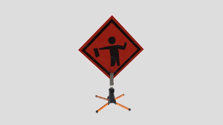 Construction sign 3D Model