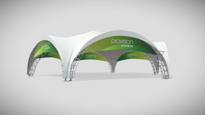 20m_ Hex_ Tent 3D Model