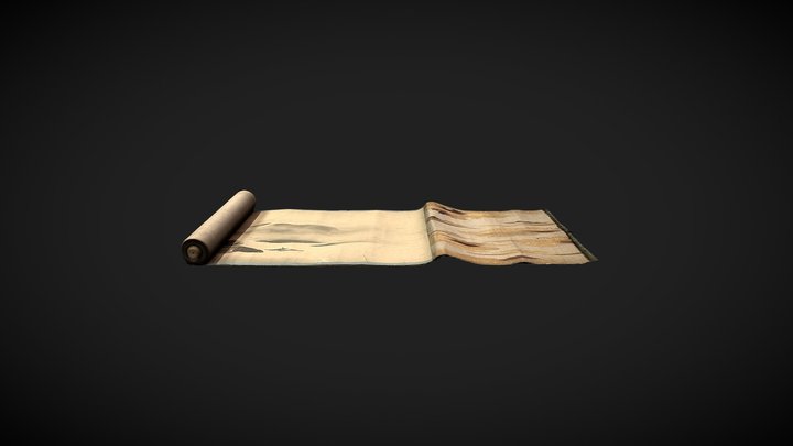 Emakimono Hand Scroll - Open 3D Model