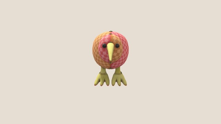 A Child's Imagination: Kiwi soft toy (Checkered) 3D Model