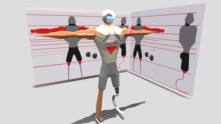 disabled but useful Man _ UV map 3D Model
