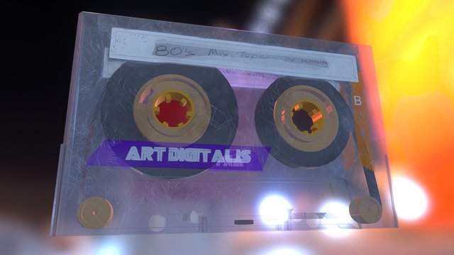 Audio Cassette Art Digitalis 3D Model
