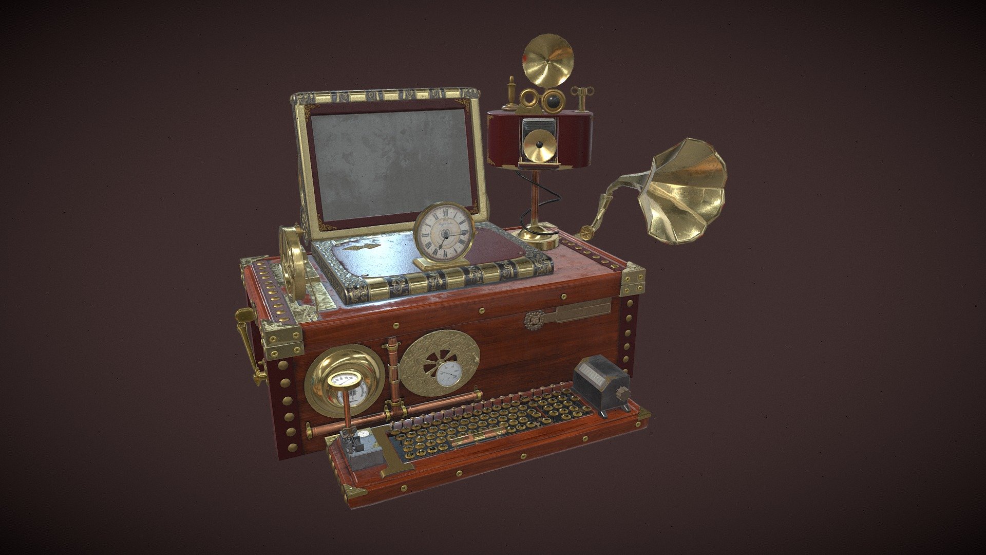 Steampunk Computer - 3D model by Oumayma (@tebourbioumayma) [49f81f3 ...