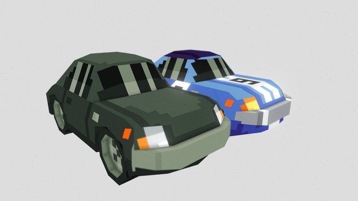 Classic European Car (Low-Poly) 3D Model
