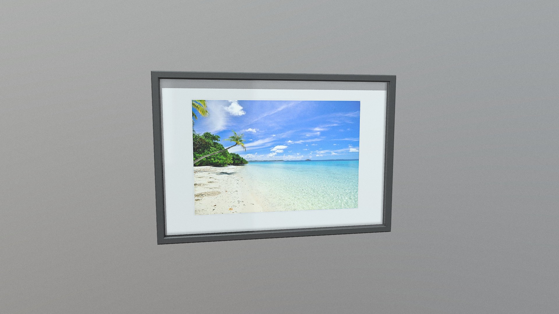 3D model Low Poly Picture Frame - This is a 3D model of the Low Poly Picture Frame. The 3D model is about a framed picture of a beach.