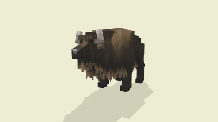 3D Pixel Bison 3D Model