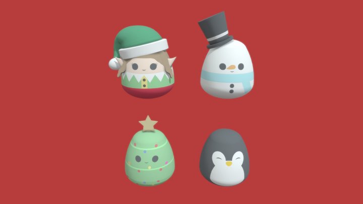 Christmas Squishmallows 3D Model