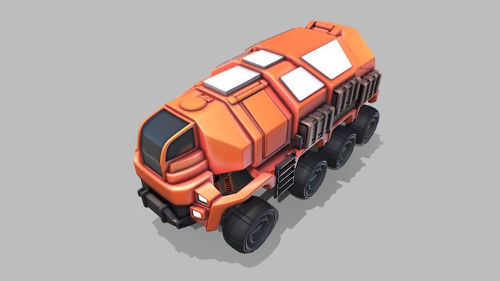Scifi truck (animated and full rig) 3D Model