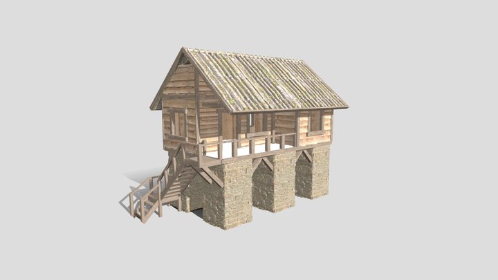 Medeaval Pillar House 3D Model