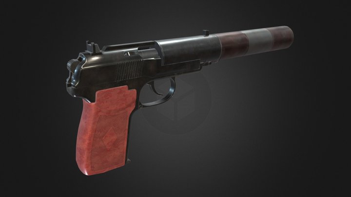 PB (Pistol with suppressor) 3D Model