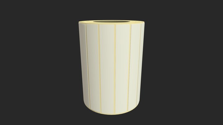 Roll label stickers 100x25 3D Model