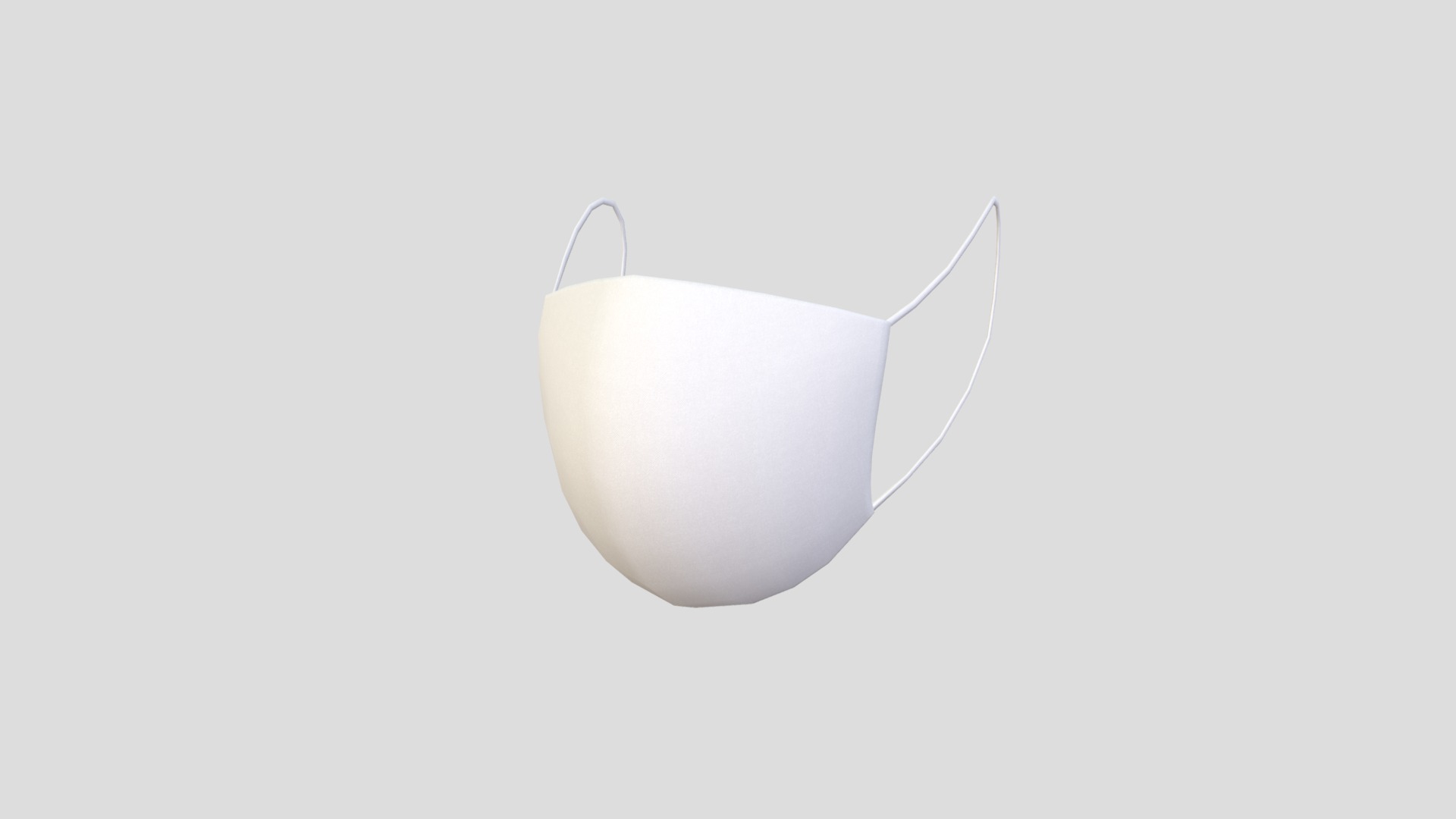 3D model White Surgical Mask - This is a 3D model of the White Surgical Mask. The 3D model is about a white lamp with a cord.