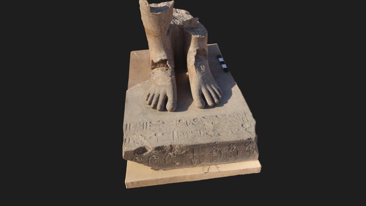 Old Egyptian Statue Remains - Luxor 3D Model