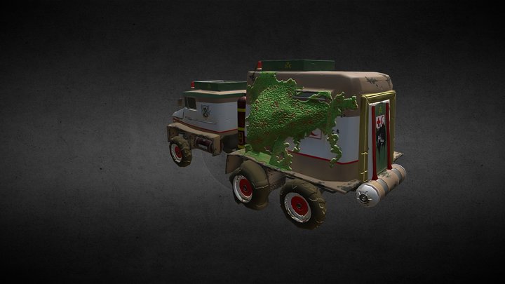 Ambulance - Desert - Biological Post-Apocalypse 3D Model