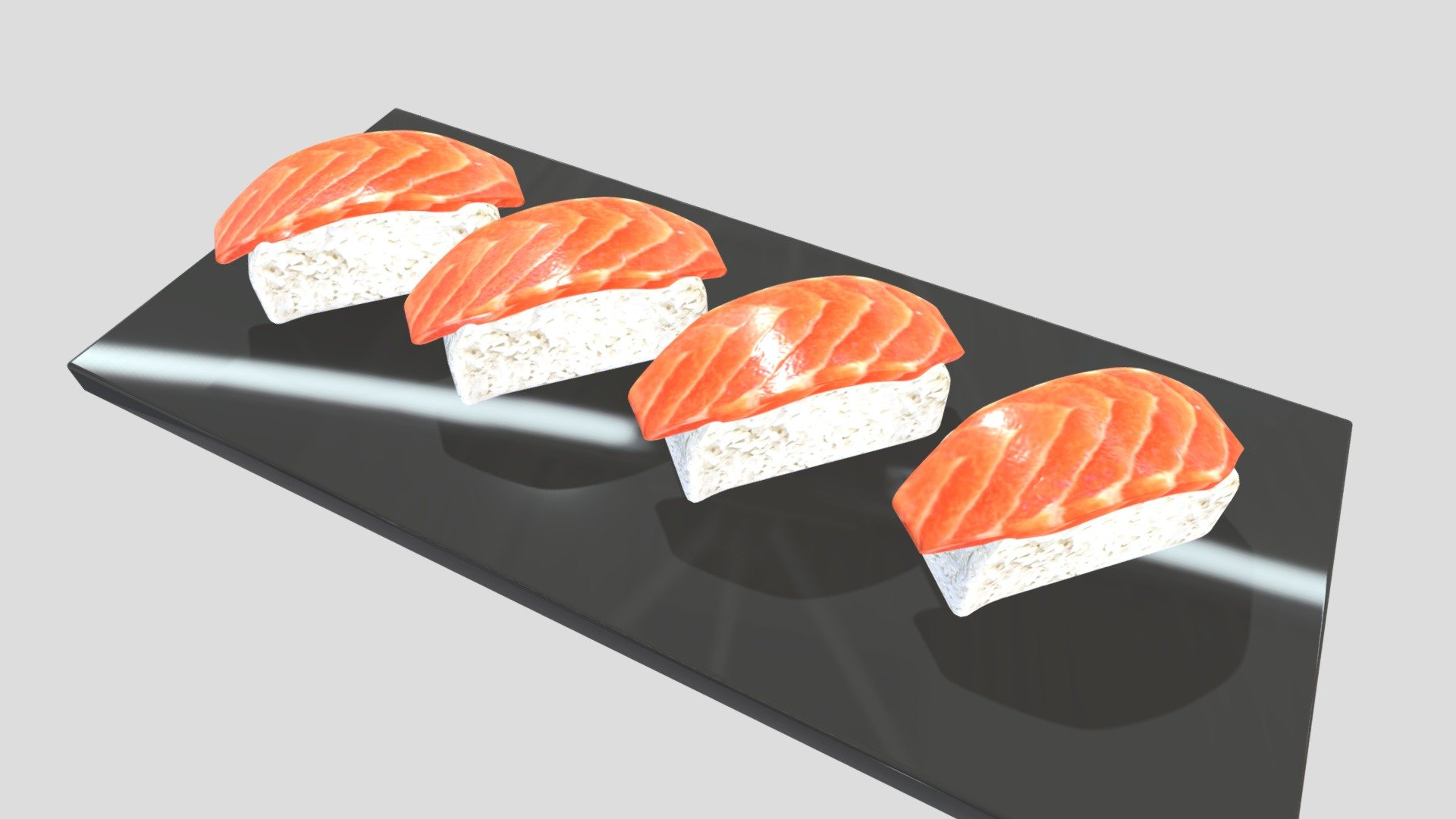 Salmon Nigiri Sushi (Low Poly)