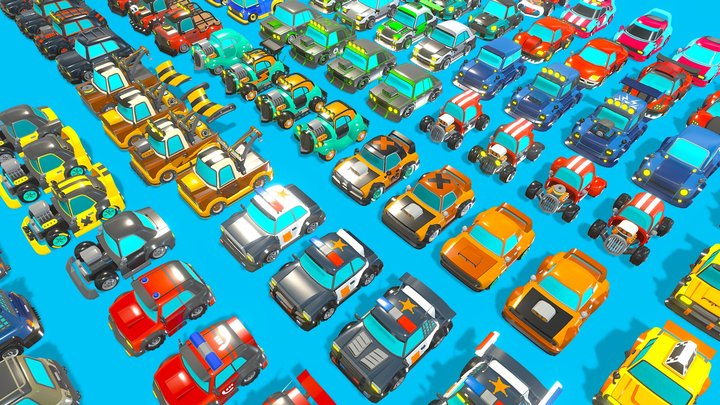 Low Poly Cars - Full Edition 3D Model