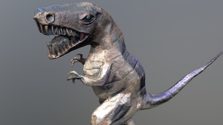 Metal T-rex Sculpture 3D Model