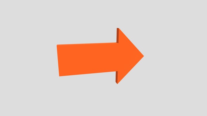 Orange Arrow 3D Model