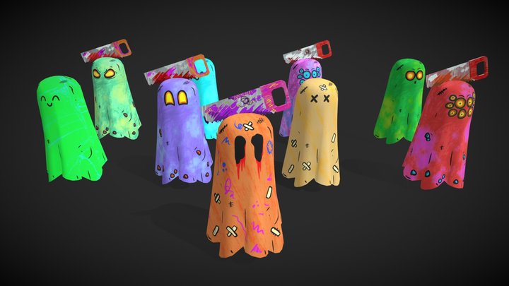 Little Monster Ghosts 3D 3D Model