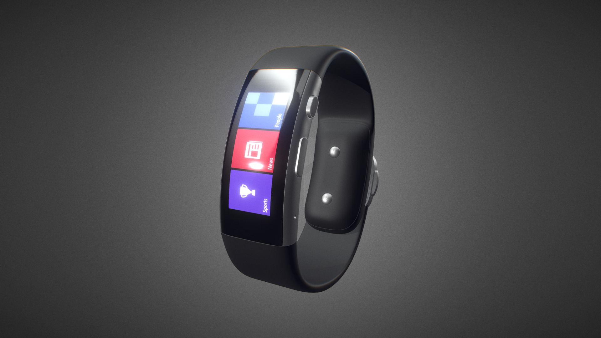 3D model Microsoft Band 2 for Element 3D - This is a 3D model of the Microsoft Band 2 for Element 3D. The 3D model is about a black and silver computer mouse.