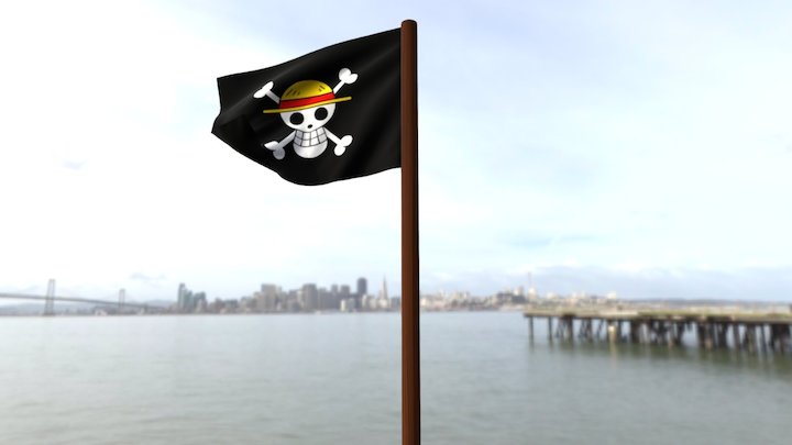 Straw hat pirate's flag 3D Model