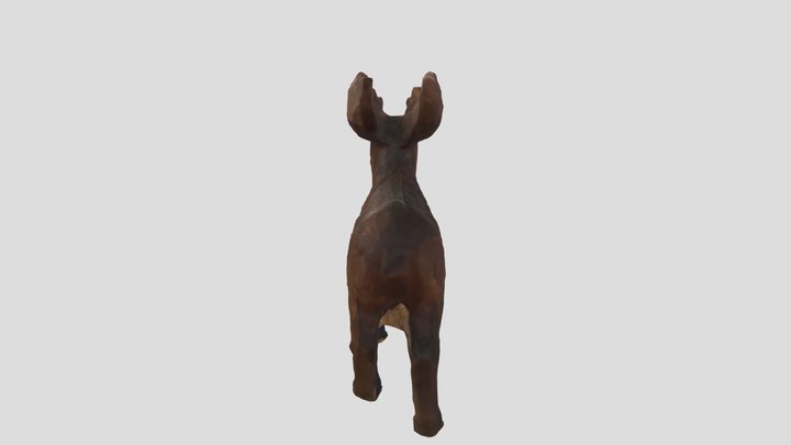 Wooden handcrafted Moose 3D Model