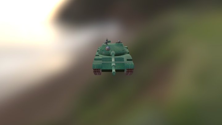 Russian T-62 tank 3D Model