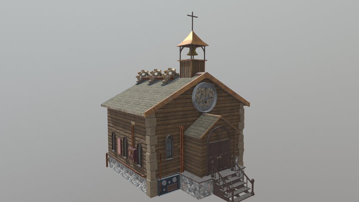 Western Chapel Textures 3D Model