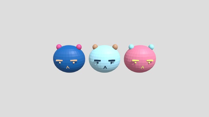 3D Stylized Colorful Cartoon Bear 3D Model