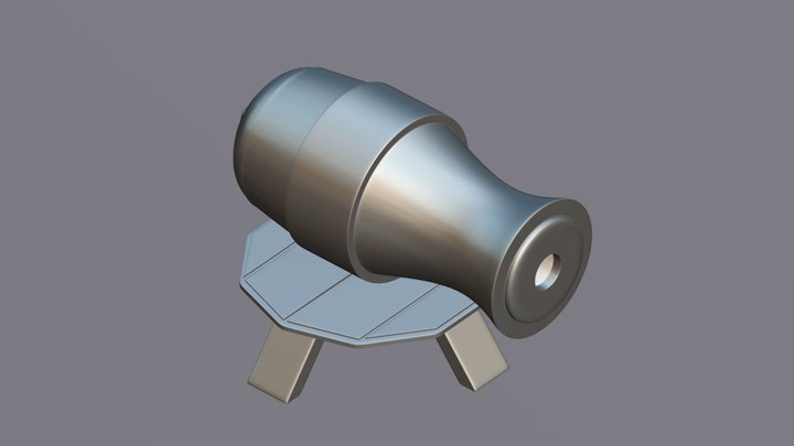 Level 1 Cannon from Clash of Clans 3D Model