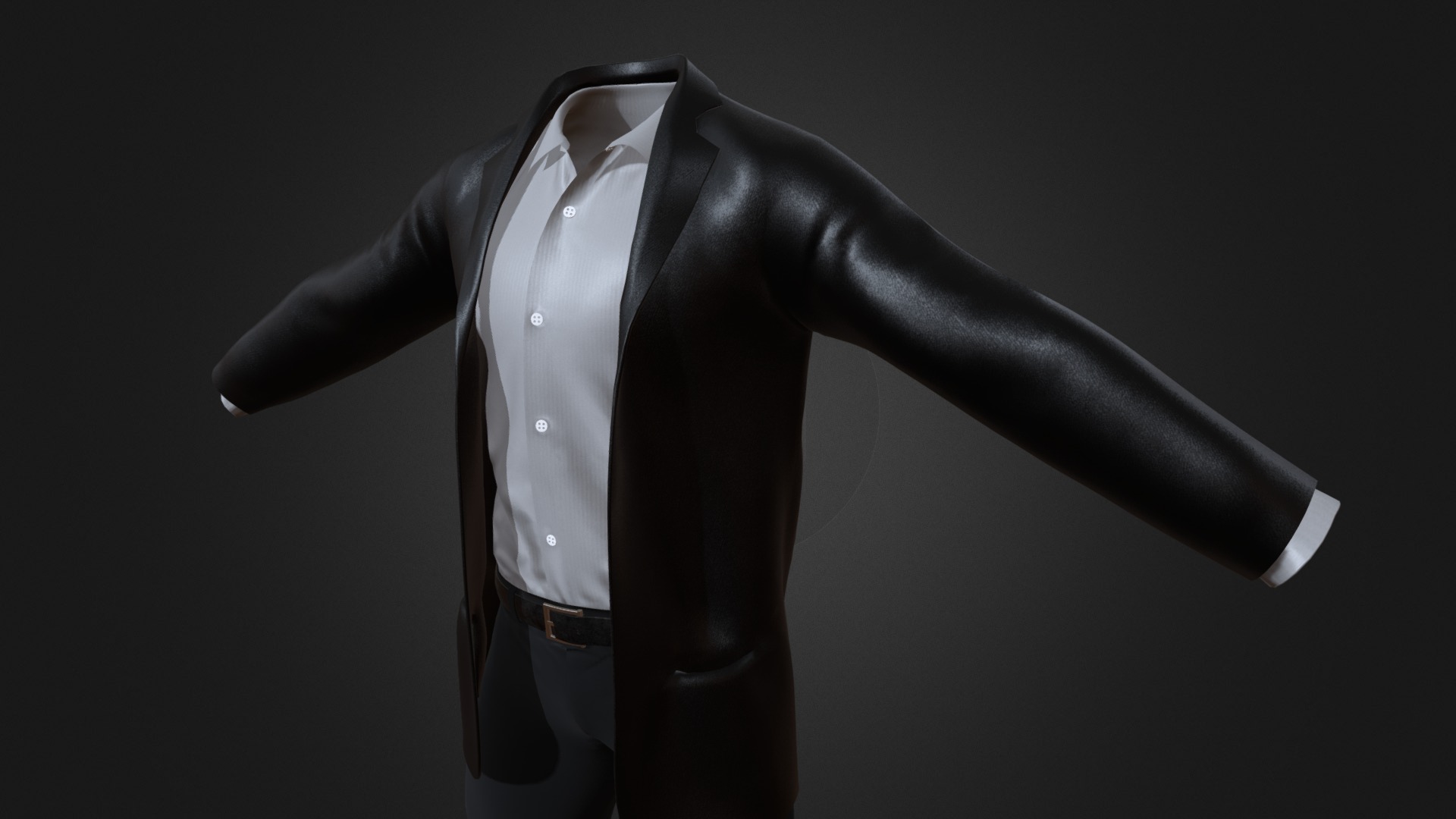 3D model Leather Jacket Set - This is a 3D model of the Leather Jacket Set. The 3D model is about a person in a suit.