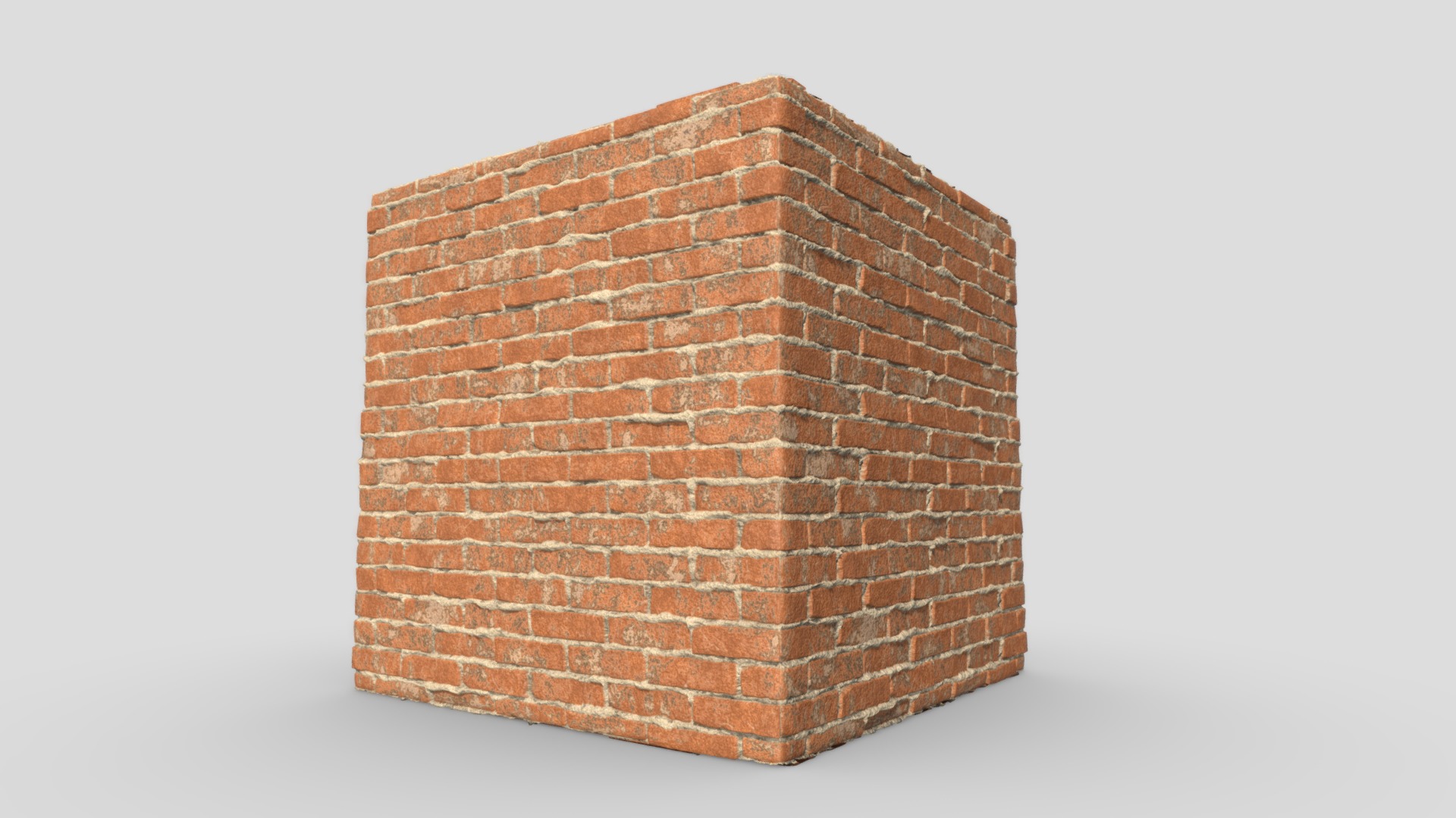 3D model Sloppy Bricks – Substance Designer - This is a 3D model of the Sloppy Bricks - Substance Designer. The 3D model is about a brick wall with a square hole in it.