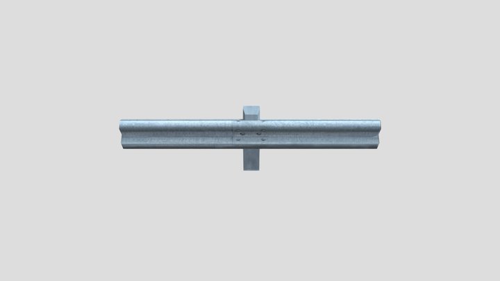 Metal Road Barrier 3D Model