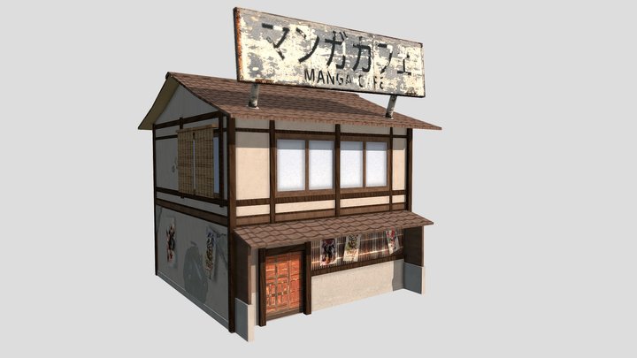 Kyoto Cityscene: Old Manga | Internet Cafe 3D Model