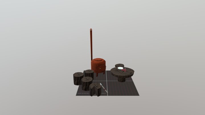 5 Props - Forest Loner - Lumberjack 3D Model