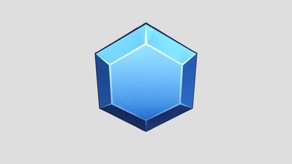 Blue Hexagonal Crystal