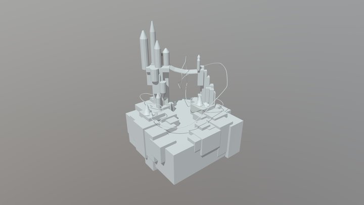 malificent castle blockout 3D Model