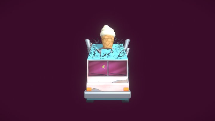 Post Apocalypse Ice Cream Truck 3D Model