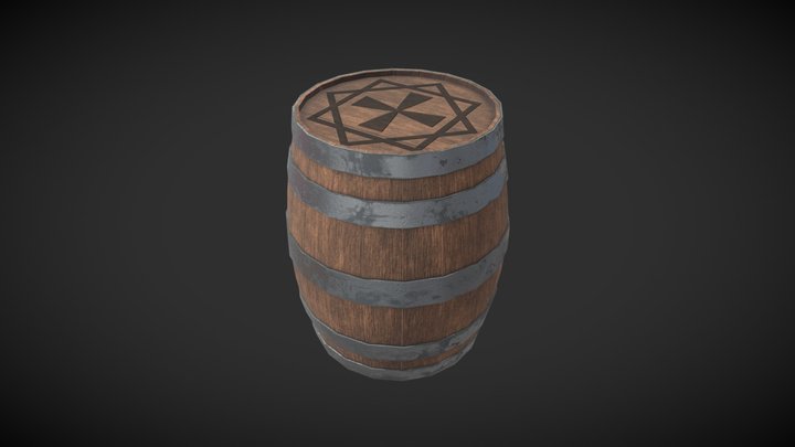 Wooden Barrel 3D Model