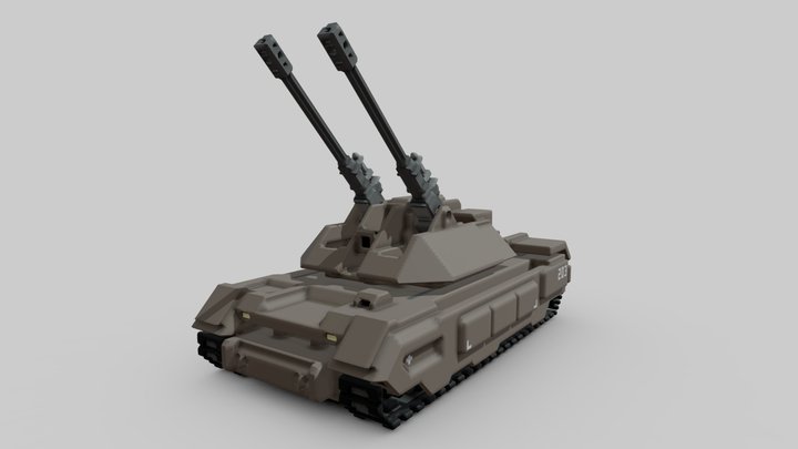 Voxel howitzer 3D Model