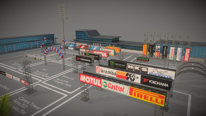 Race Track Props Collection Vol 1 3D Model