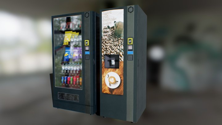 Realistic Vending Machine Pack – Coffee & Snacks 3D Model