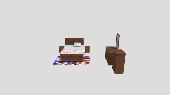 Bed Rome Furniture 3D Model