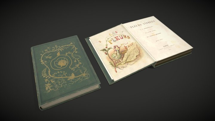 Book, "Les Fleurs Animées" 3D Model