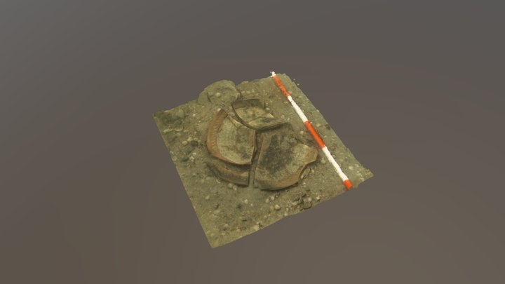 Plate in situ Ropotamo excavation. 3D Model