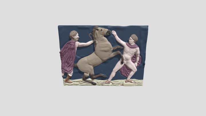 Western Frieze Block XIV with Polypaint-Trae S 3D Model