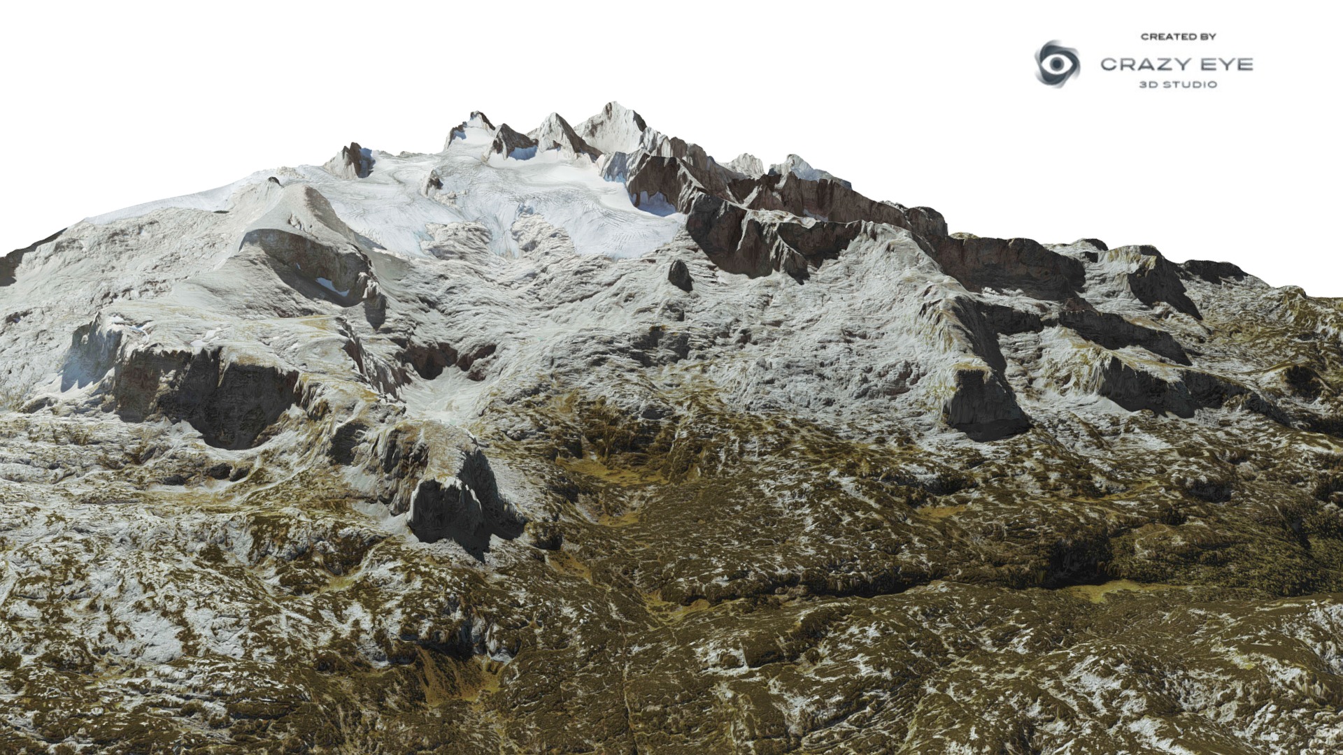 3D model Alps Dachstein glacier - This is a 3D model of the Alps Dachstein glacier. The 3D model is about a rocky mountain with snow.