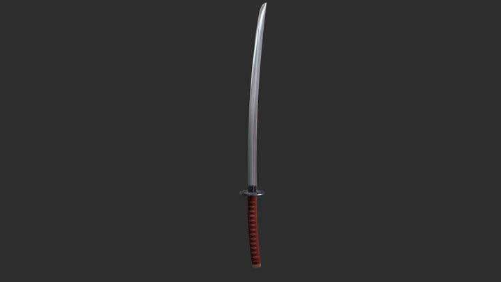 Low Poly Katana 3D Model