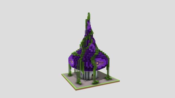 Purple Mushroom House 3D Model